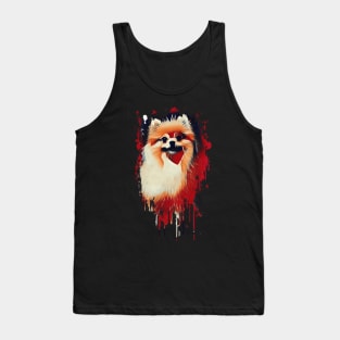 Pomeranian dog Tie Dye art design Tank Top